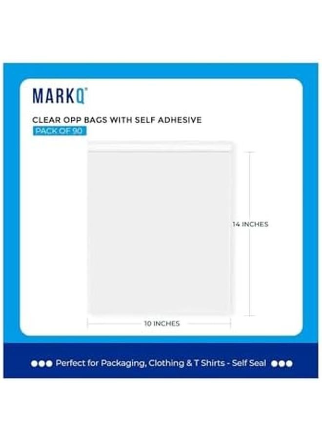 MARKQ 10 X 14 Inches Clear Resealable Poly Mailers Bag 75 Piece Self Sealing Plastic Cellophane Cello Bags For 10 X 14 Prints T Shirts Flyers Wedding Gifts Basket Supplies - Image 2