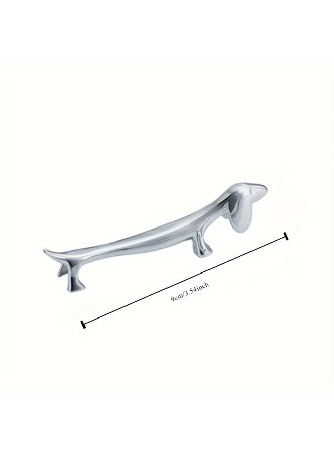 Silvery Zinc Alloy Dog Shaped Chopstick Holder Kitchen Accessory 1pc - Image 3
