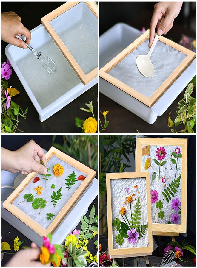 Okllen Set of 4 Paper Making Screen Kit, Wooden Paper Making Frames with Mesh, Absorbent Paper and Sponge for DIY Paper Crafts Size (A4, A5, A6, A7) - Image 5