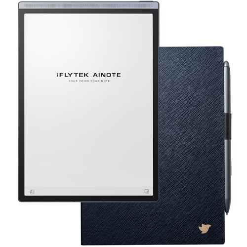 iflytek AINOTE Air 282inch E Ink Tablet for Meetings AI Note Taking Tablet with Blue Folio CaseVoicetoText Transcription MultiLanguages Chatgpt SupportDigital Notebook for WorkStudy