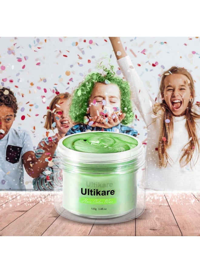 Ultikare Green Hair Dye Wax, Ultikare Temporary Hair Color for Kids 3.4 Fl Oz Washable Natural Hair Wax Color Dye Mud Cream DIY Hairstyle Clay For Halloween, Cosplay, Party, Christmas Gift Boys  - Image 4