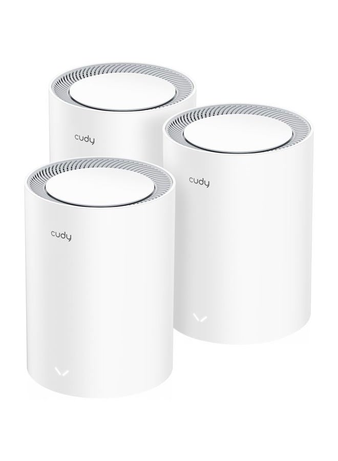 cudy Dual Band BE3600 WiFi 7 Wi-Fi Mesh System, 3.6 Gbps 160 Mhz, Coverage up to 7000 Sq.ft, 3 Gigabit Ports, Multi-VPN Compatible, Cudy APP Control(M3600 3-Pack) - Image 1