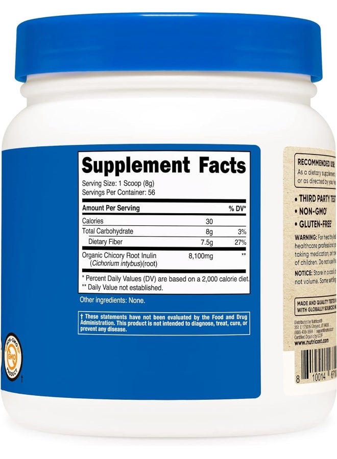 Nutricost Organic Inulin Powder 1LB (454 Grams) 7.5 Grams of Fiber Per Serving - from Chicory Root - Certified USDA Organic - Image 5