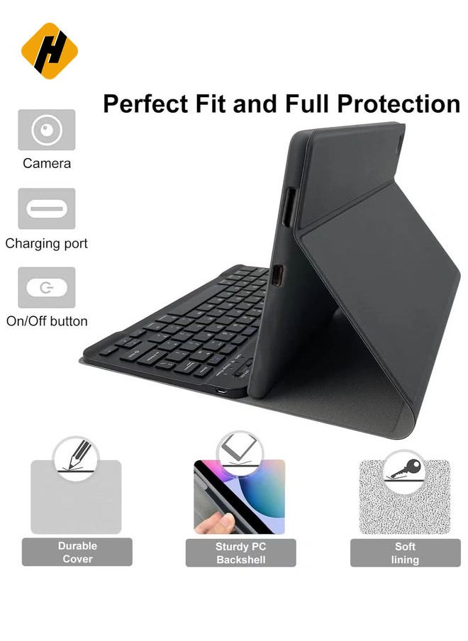 HuHa Keyboard Case for Samsung Galaxy Tab S6 Lite 10.4'' (SM-P610/P615/P613/P619, 2020/2022) – [Business Leather Folio Cover] [Detachable Magnetically Bluetooth Keyboard] [S-Pen Holder] (Black)  - Image 3