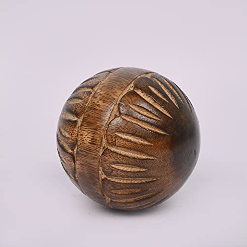 EDHAS Decorative Mango Wood Round Balls Set of 3 for Centerpiece or Individual Use Ideal for Use in Tray Bowl or Basket Decor - Image 5