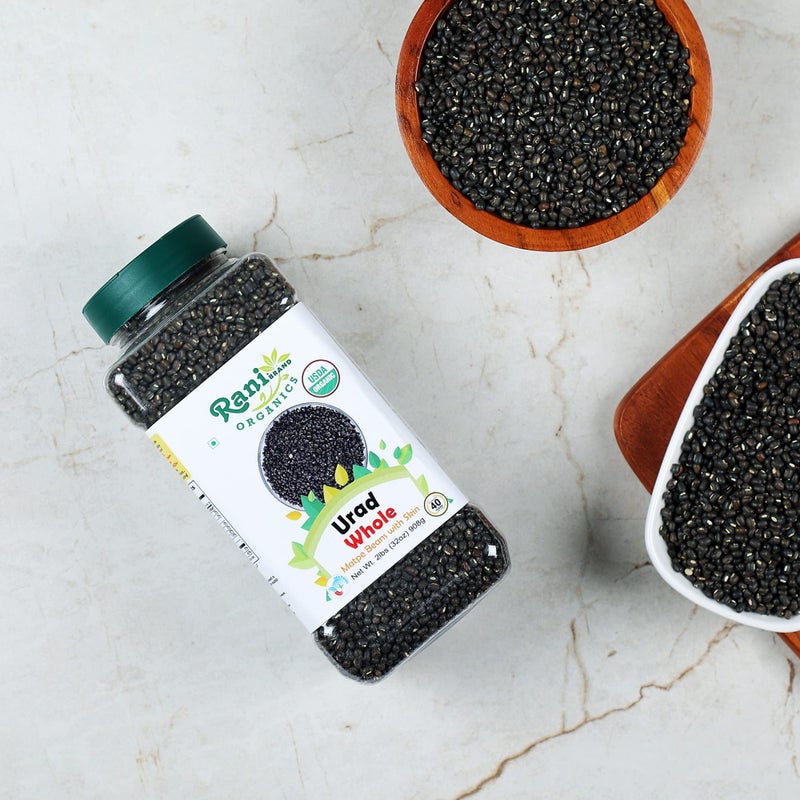 Rani Brand Authentic Indian Products Rani Organic Urid/Urad Whole Black (Matpe Beans With Skin) Indian Lentils 32oz (2lbs) 908g PET Jar ~ All Natural | Vegan | Gluten Friendly | NON-GMO | Indian Origin | USDA Certified Organic - Image 2