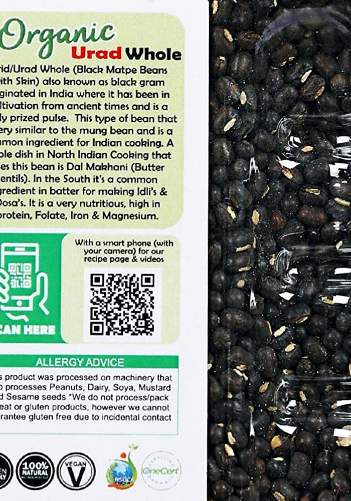 Rani Brand Authentic Indian Products Rani Organic Urid/Urad Whole Black (Matpe Beans With Skin) Indian Lentils 32oz (2lbs) 908g PET Jar ~ All Natural | Vegan | Gluten Friendly | NON-GMO | Indian Origin | USDA Certified Organic - Image 4