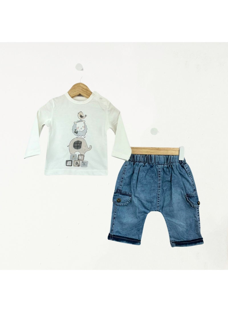 FOR MY BABY Baby Fou Shirted Men's Denim Set  - Image 2