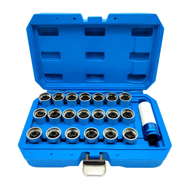 Anti-theft Screw Socket Wrench Silver Premium Rustproof Security Master Locking Wheel Nut Key - All-in-One Plastic Case Car Screw Socket Wrench for Volkswagen Vehicle Owners - Image 1