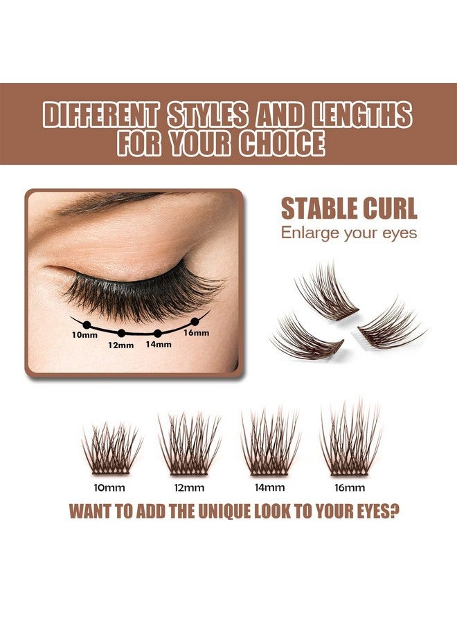 EASITENSION Diy Eyelash Extension, 3D Effect Individual Melt Flare Lash Cluster Natural Lashes Set, Home Eyelash Extension, Lashes Pack (16Mm-Amber) - Image 4