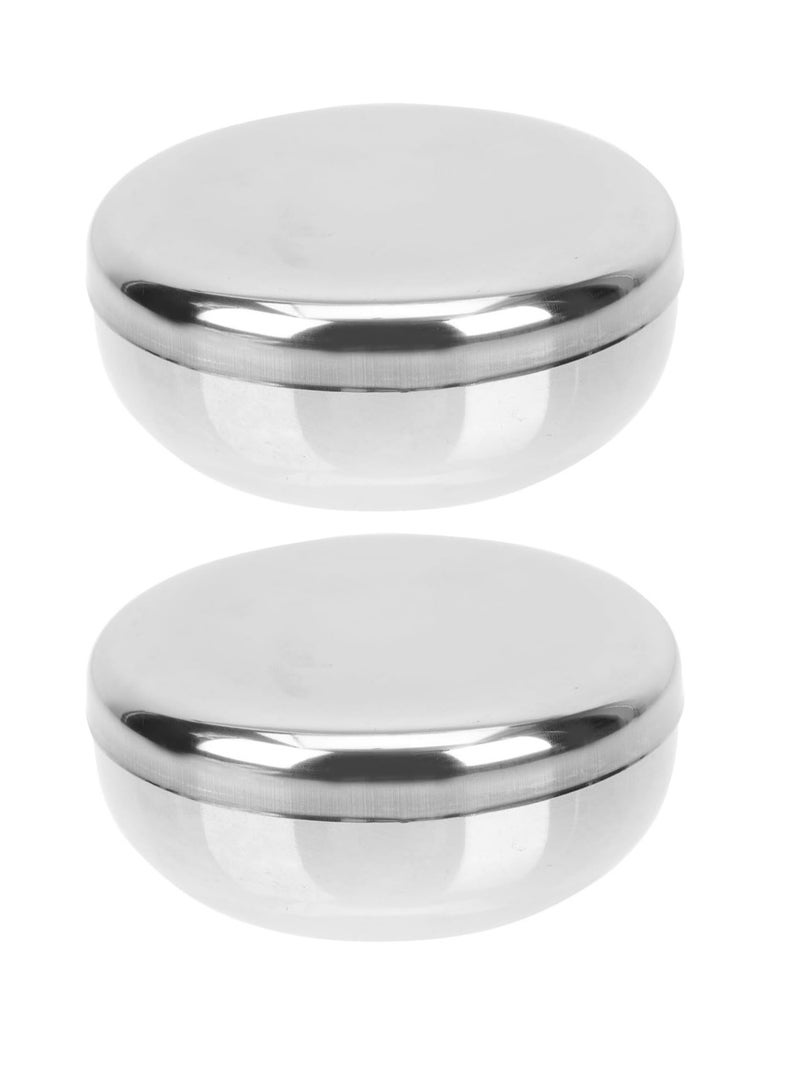 أوزيغالور 2 مجموعة صحن صغير مع مغطاة مصنوعة من الفولاذ المقاوم للصدأ، قدر الأرز، قدر الحساء، قدر المأكولات للمطبخ والمطاعم - Image 1