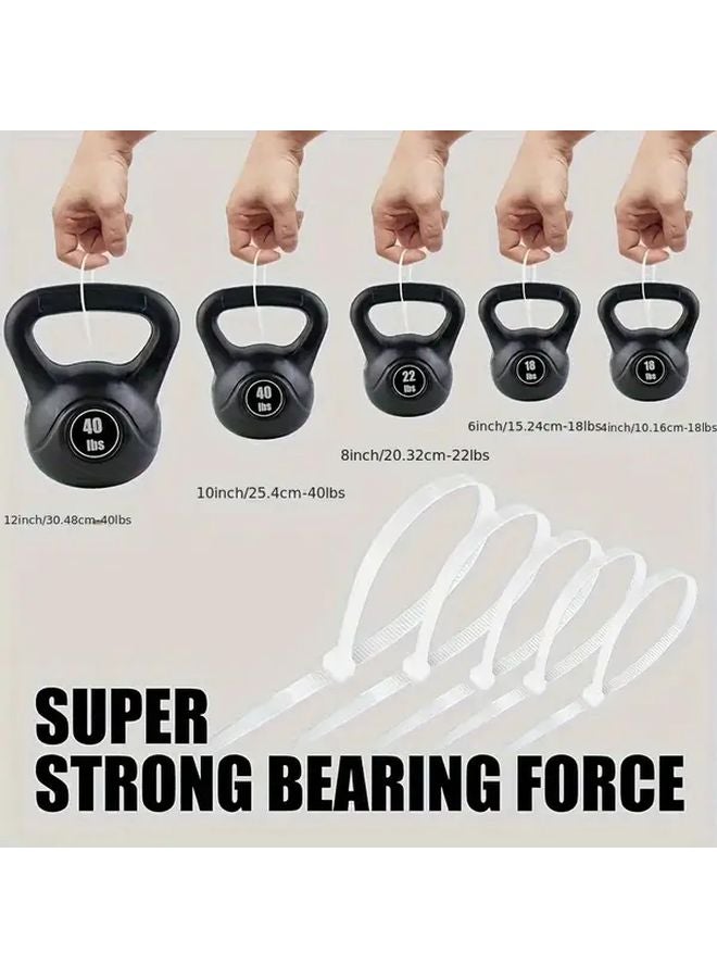 White Nylon Cable Ties 300Pcs Self Locking 4 6 8 Inch for Home Organization - Image 5