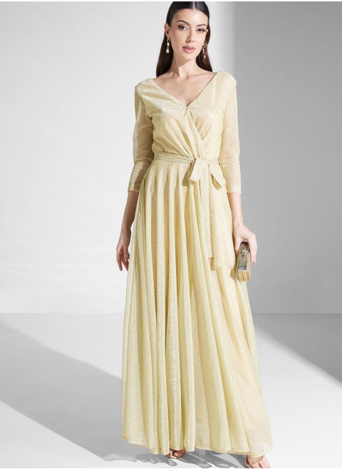 Hadia Ghaleb Shimmer A-Line Gown