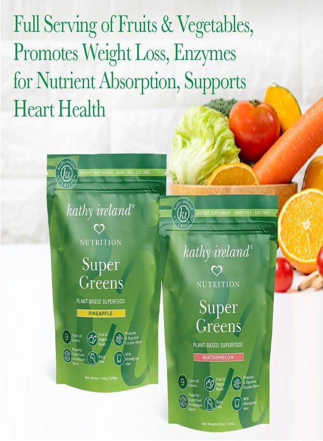 Kathy Ireland Nutrition Plant-Based Super Greens Powder, Watermelon, 9.5 oz - Image 3