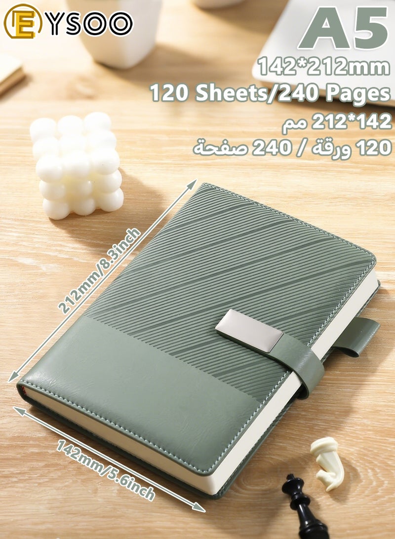  إيسو دفتر EYSOO مقاس A5 مسطر بغلاف صلب - 240 صفحة من ورق 80 غرام - دفتر مسطر للمكتب والمنزل والأعمال التجارية والمدرسة للكتابة وتدوين الملاحظات (أخضر ) - Image 2