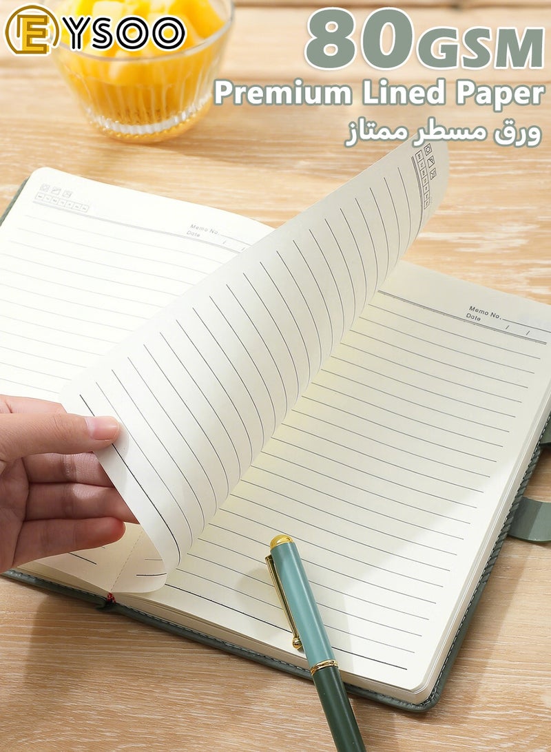  إيسو دفتر EYSOO مقاس A5 مسطر بغلاف صلب - 240 صفحة من ورق 80 غرام - دفتر مسطر للمكتب والمنزل والأعمال التجارية والمدرسة للكتابة وتدوين الملاحظات (أخضر ) - Image 4