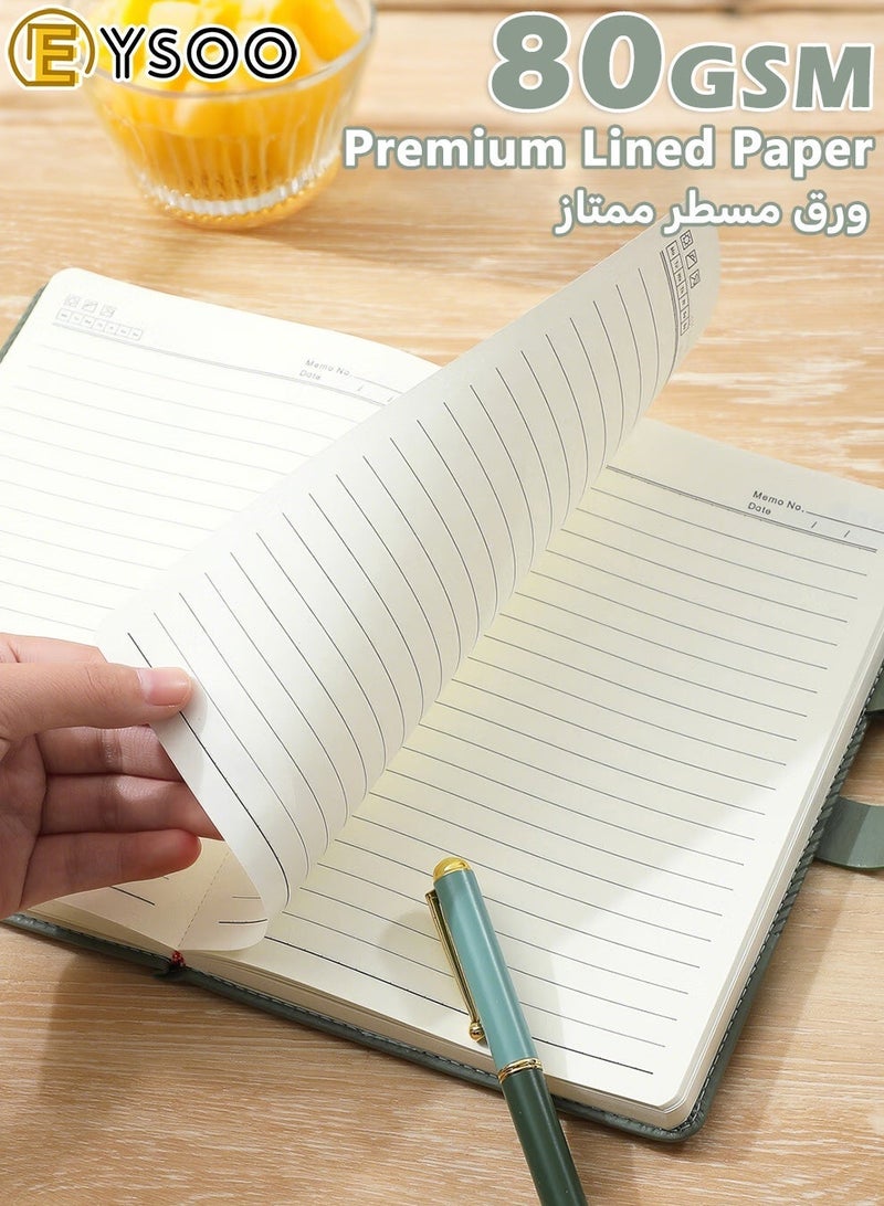  إيسو دفتر EYSOO مقاس A5 مسطر بغلاف صلب - 240 صفحة من ورق 80 غرام - دفتر مسطر للمكتب والمنزل والأعمال التجارية والمدرسة للكتابة وتدوين الملاحظات (أخضر ) - Image 4