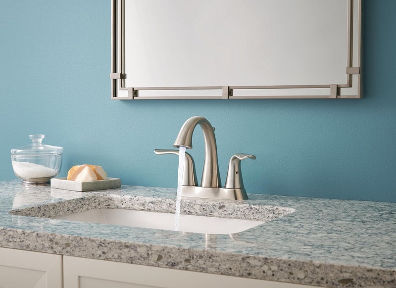 Delta Lahara Centerset Brushed Nickel Bathroom Faucet, 4 Inch 3 Hole Bathroom Sink Faucet for Vanity, Metal Push-Pop Drain Assembly, Stainless 2538-SSMPU-DST - Image 2