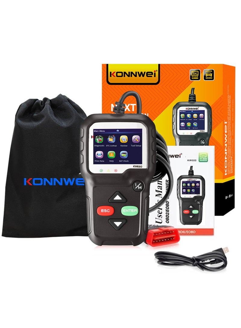 KONNWEI OBDII CAN Diagnostic Tool Car Code Reader KW680 Engine Light Scan Tool OBD II Scanner for Cars Since 1996 - Image 1