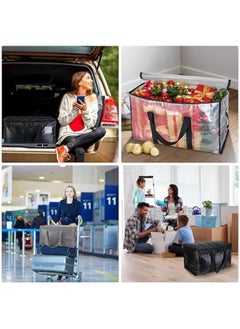 HOOKOR Bedding Foldable Clothes Organizer Quilt Bag Thicken Clothes Pouch Bag for Moving House Comforter Bags with Zipper Quilt Holder Quilt Container 24 Gallon Storage Moving Bag (2 Pack,Clear)  - Image 3