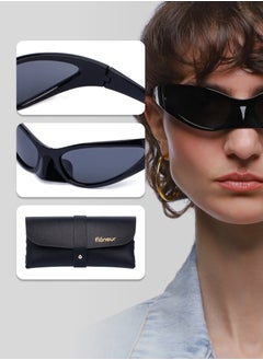 flâneur Stylish Polarized Sunglasses For Women and Men Black  - Image 4