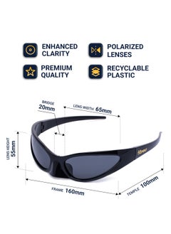 flâneur Stylish Polarized Sunglasses For Women and Men Black  - Image 5