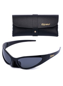 flâneur Stylish Polarized Sunglasses For Women and Men Black  - Image 1