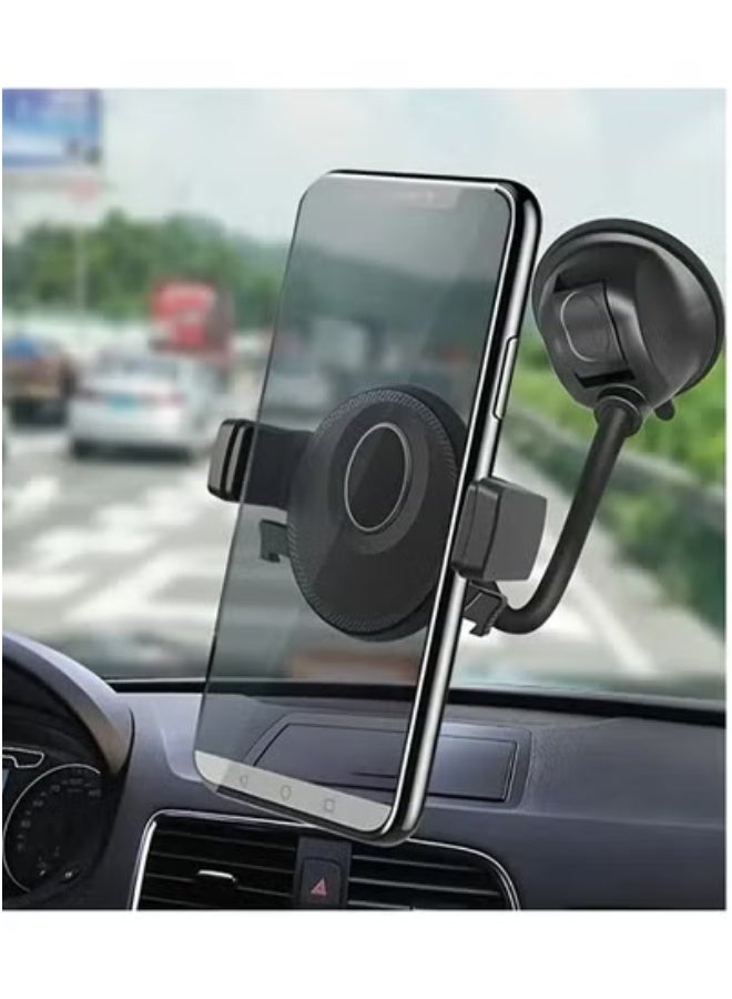 JAJEEK Hose Rotatable Car Mobile Phone Holder with Flexible Gooseneck Mount – Strong Suction Cup for Dashboard & Windshield – 360° Rotatable & Adjustable Car Phone Stand – Universal Fit for All iPhone & Android Smartphones – Secure, Hands-Free Driving Solution - Image 1