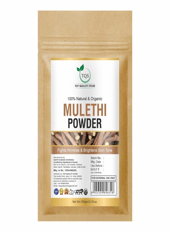 TQS 100% Natural & Organic Mulethi Powder for Skin Brightening, 100g - Image 1