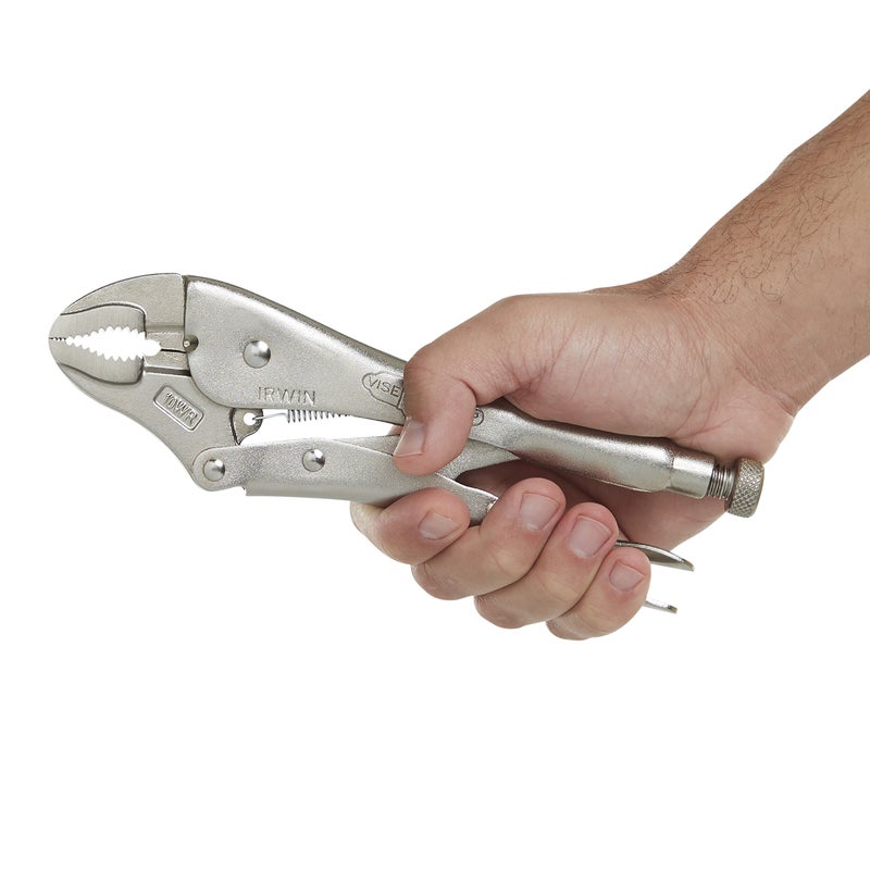 IRWIN VISE-GRIP Original Locking Pliers with Wire Cutter, Curved Jaw, 10-Inch (502L3), silver - Image 3