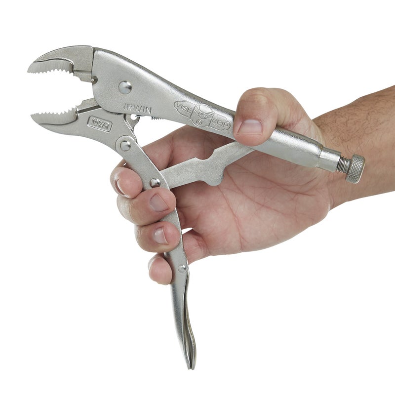 IRWIN VISE-GRIP Original Locking Pliers with Wire Cutter, Curved Jaw, 10-Inch (502L3), silver - Image 4
