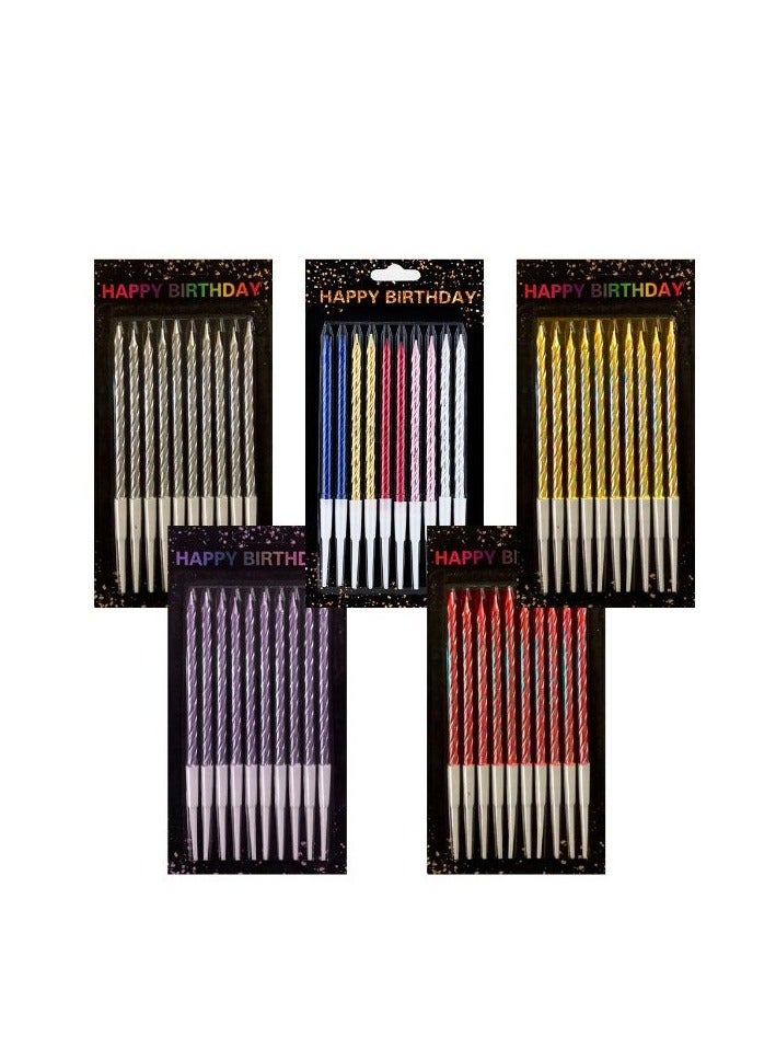 شمعة عيد ميلاد لامعة لتزين الكيك والاحتفالات- الوان عشوائيه متنوعه - Image 1
