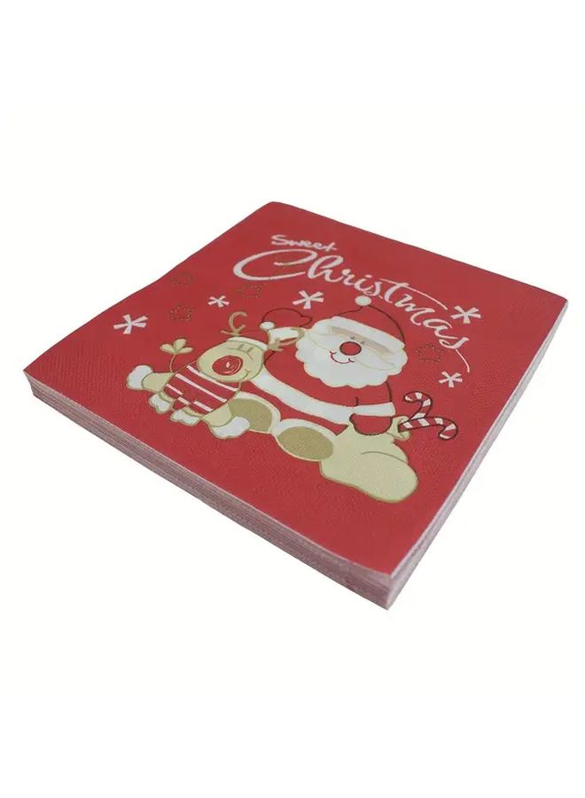 Burgundy Santa Claus Disposable Napkins 20 Pcs 2 Ply 13x13 Inches - Image 5