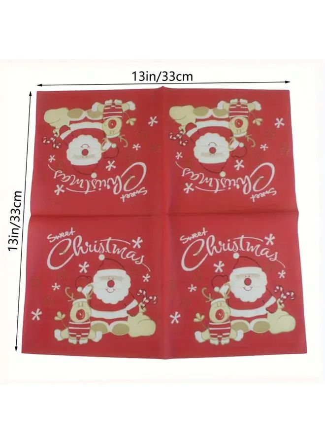 Burgundy Santa Claus Disposable Napkins 20 Pcs 2 Ply 13x13 Inches - Image 3