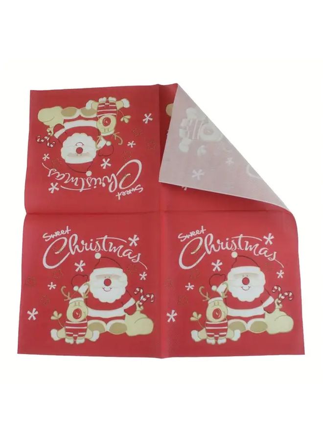 Burgundy Santa Claus Disposable Napkins 20 Pcs 2 Ply 13x13 Inches - Image 4