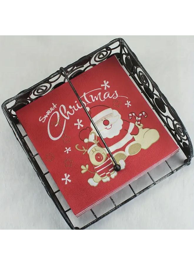 Burgundy Santa Claus Disposable Napkins 20 Pcs 2 Ply 13x13 Inches - Image 2
