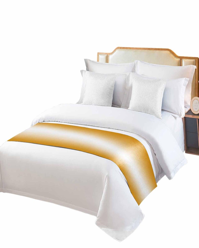 Orange Ombre Bed Runner For King Size Bed 94x20 Inches Modern Abstract Decorative Throw - Image 3