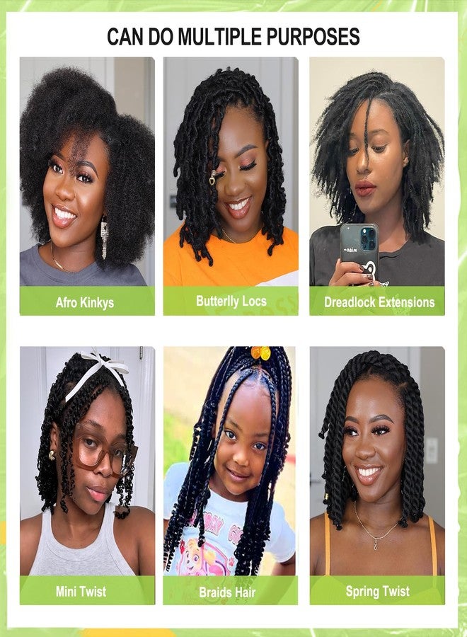 poetically 16 Inch Afro Kinkys Bulk Human Hair Kinky Curly Braiding Hair for Mini Twist 50g/Pack Brown 4C Dreadlock Extensions for Permanent Sister Locs/Mini Twists/Braids/Repair Can Dye and Bleach - Image 5