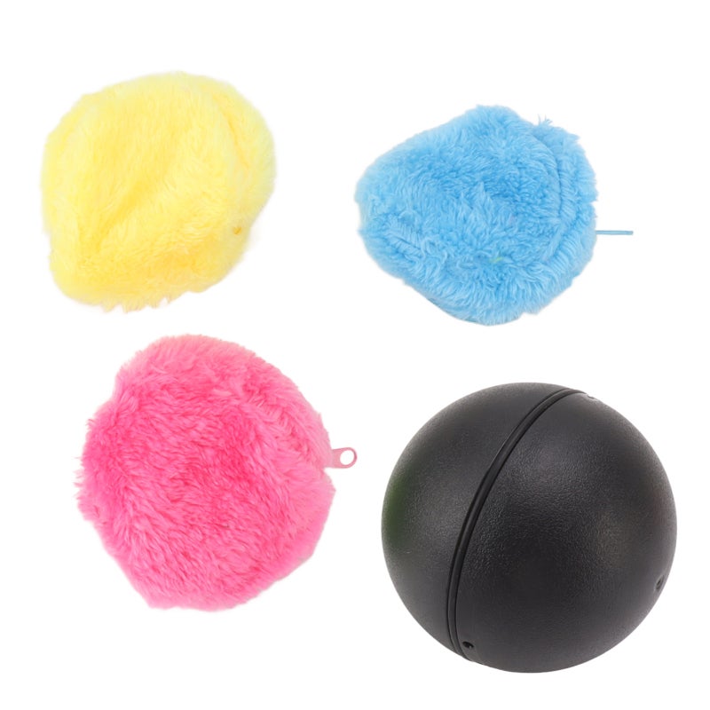 Automatic Rolling Ball: Electric Roller Ball With Plush Cover, Stable Floor Adhesion - Dust Absorbing Floor Cleaning Toy for Small Medium Pets, Interactive Play - Image 1