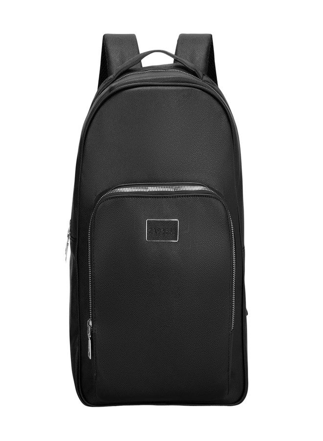 Caprese Uranus Large Faux Leather 16 Inch Laptop Backpack for Women with Adjustable Shoulder Straps & Multiple Compartments | Side Pocket | Perfect for College, Office & Travel (Black) - Image 1