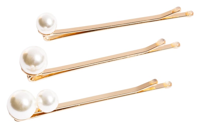 L. Erickson L Erickson Bold Pearl Bobby Pin 3Pack Gold
