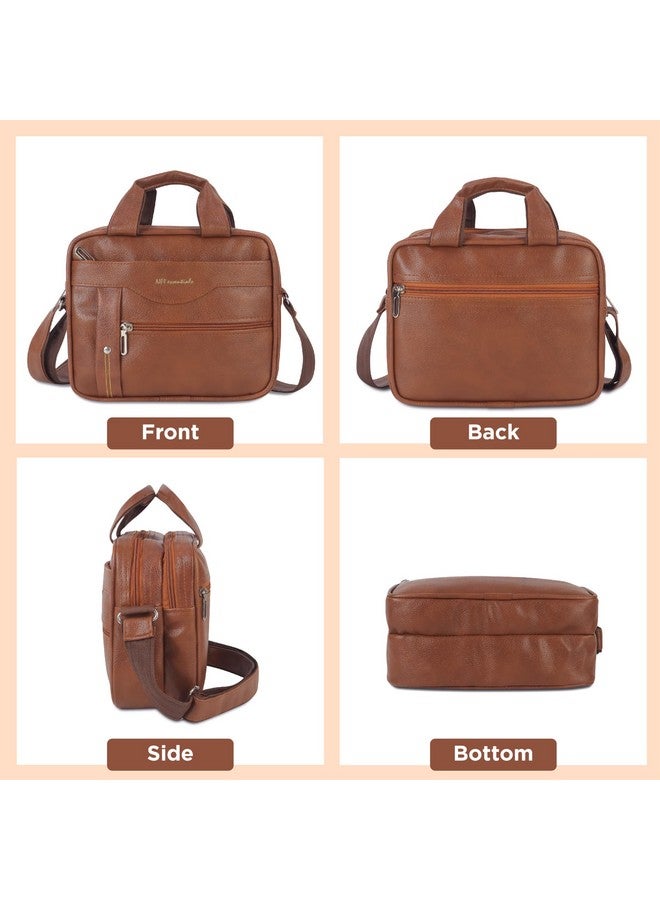 NFI essentials Leather Sling Bag For Men Crossbody Hand Bag Chest Sling Bag Side Shoulder Bag Stylish Travel Leather Slings Corporate Gift Item Passport Sling Messenger Office Side Bag, Brown - Image 2