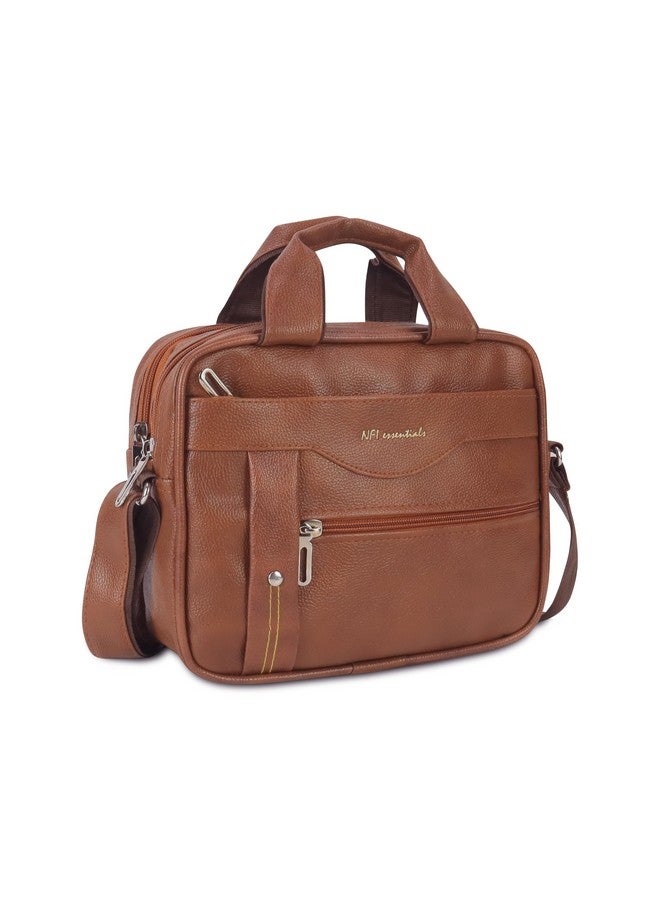 NFI essentials Leather Sling Bag For Men Crossbody Hand Bag Chest Sling Bag Side Shoulder Bag Stylish Travel Leather Slings Corporate Gift Item Passport Sling Messenger Office Side Bag, Brown - Image 1