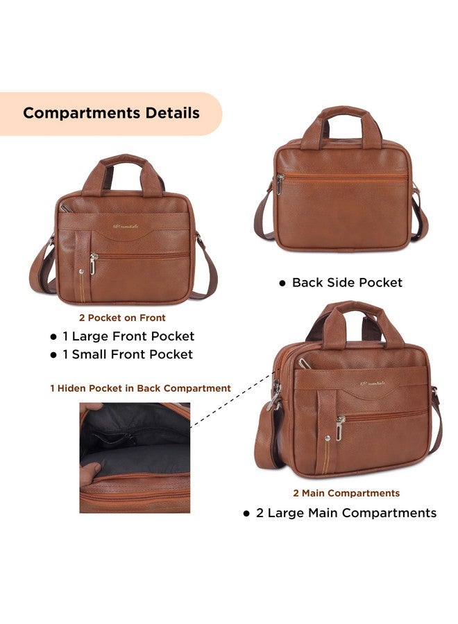 NFI essentials Leather Sling Bag For Men Crossbody Hand Bag Chest Sling Bag Side Shoulder Bag Stylish Travel Leather Slings Corporate Gift Item Passport Sling Messenger Office Side Bag, Brown - Image 4