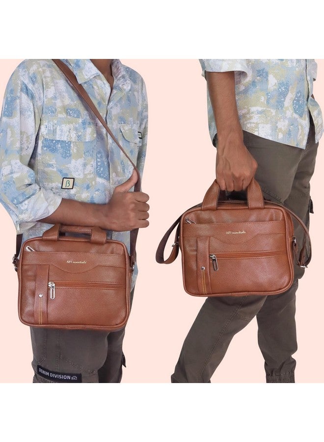 NFI essentials Leather Sling Bag For Men Crossbody Hand Bag Chest Sling Bag Side Shoulder Bag Stylish Travel Leather Slings Corporate Gift Item Passport Sling Messenger Office Side Bag, Brown - Image 5