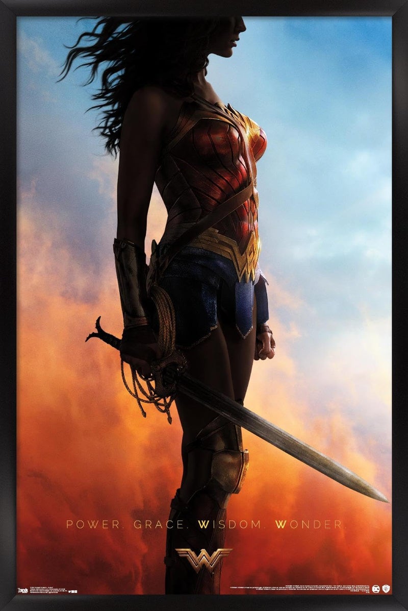 Trends International DC Comics Movie  Wonder Woman  Teaser One Sheet Wall Poster 22375 x 34 Black Framed Version