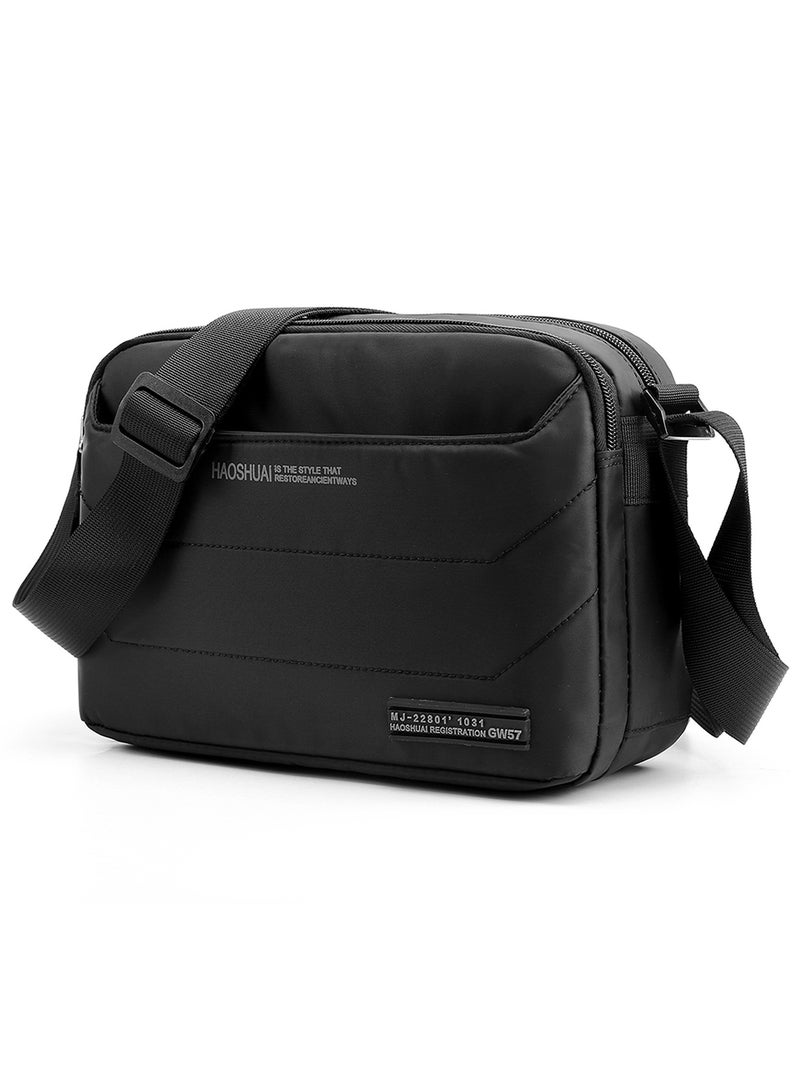 كوكيجو كيشيجو حقيبة رسول حقيبة كروس صغيرة للرجال أو النساء حقيبة كتف للرجال أو النساء حقيبة سفر للعمل حقيبة حقيبة عمل حقيبة ساتشيل (أسود ) - Image 1