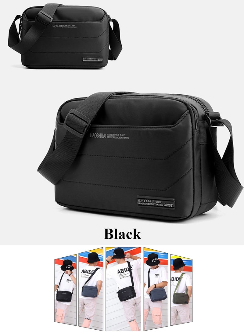 كوكيجو كيشيجو حقيبة رسول حقيبة كروس صغيرة للرجال أو النساء حقيبة كتف للرجال أو النساء حقيبة سفر للعمل حقيبة حقيبة عمل حقيبة ساتشيل (أسود ) - Image 4