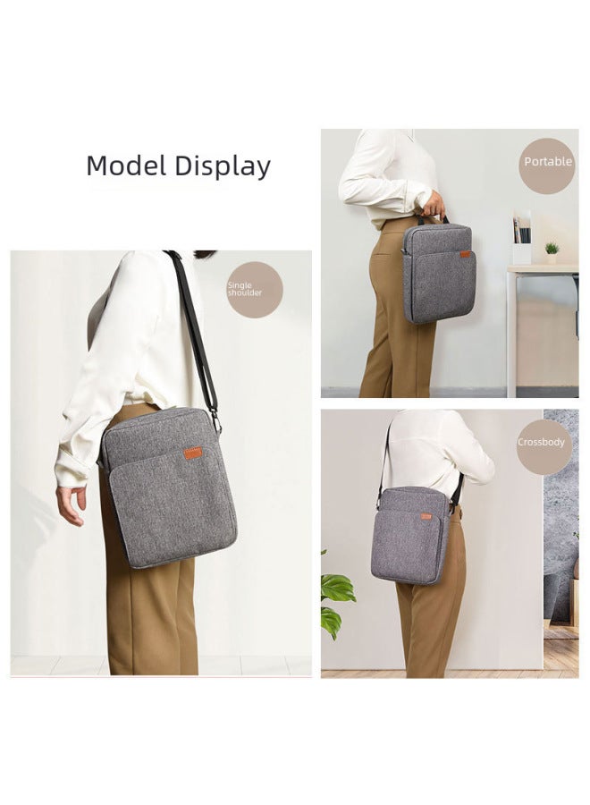 Tablet Computer Bag Genuine Leather Crossbody Bag Fashionable Trendy Stylish Versatile Casual Durable High Quality-Color:Ink Blue-Dimensions:13 Inch - Image 5
