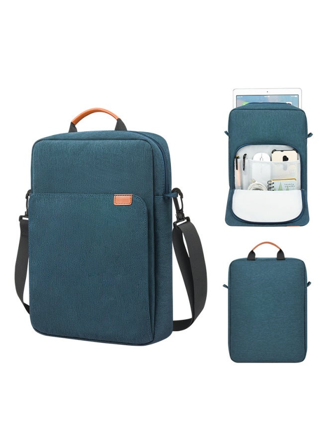 Tablet Computer Bag Genuine Leather Crossbody Bag Fashionable Trendy Stylish Versatile Casual Durable High Quality-Color:Ink Blue-Dimensions:13 Inch - Image 1